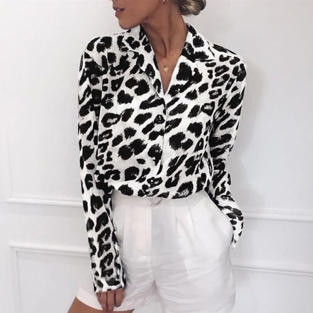 H&M Monochrome Patterned Blouse